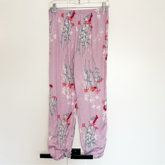 Josie Natori meadow sunrise pajama and robe set Small purple floral satin tank - Picture 7 of 16